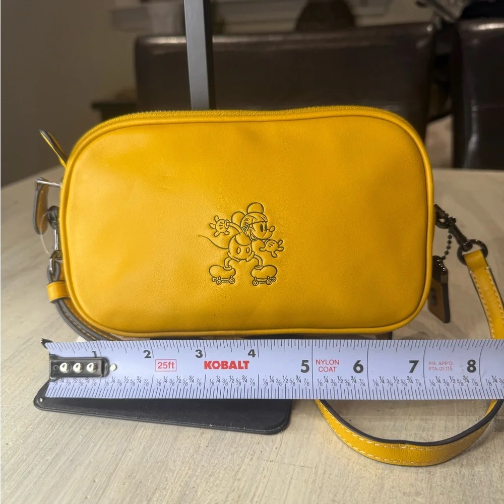 Collectors Coach Mickey Yellow Leather Crossbody Bag